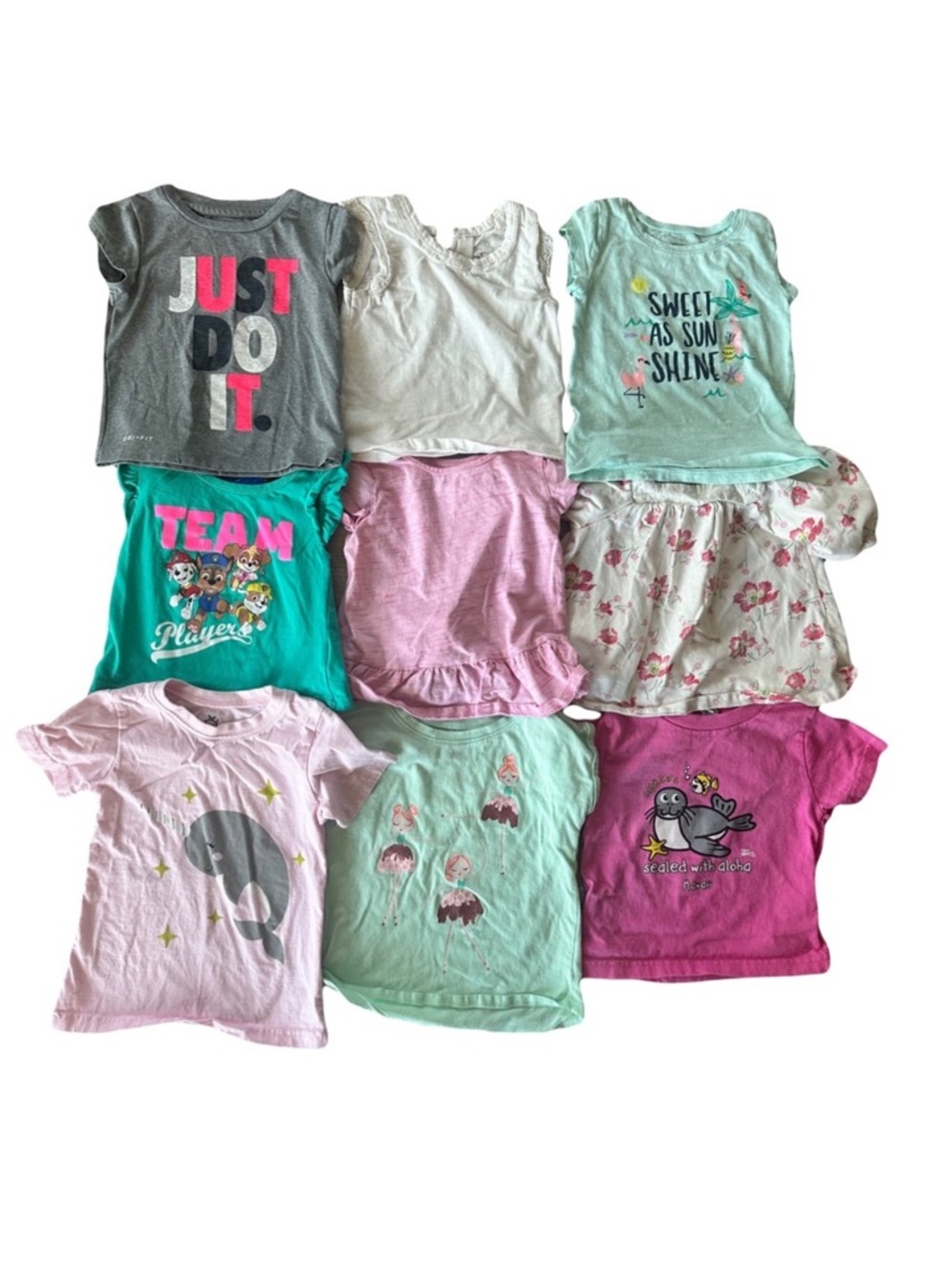 Jumping Beans Nike Gap Jessica Simpson Paw Patrol 2T Girls Lot 9 Tops T-Shirts